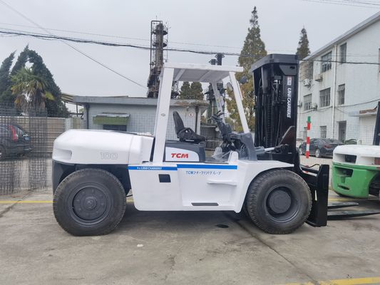 Verbrauch 10 Tonnen TCM FD100Z 2 Stufe 4 Meter Gebrauchtgabelstapler für Maschinenreparaturwerkstätten