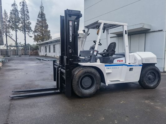 Verbrauch 10 Tonnen TCM FD100Z 2 Stufe 4 Meter Gebrauchtgabelstapler für Maschinenreparaturwerkstätten