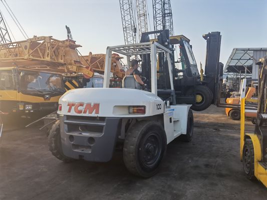 10 Tonnen 3 m Gabelstapler Gebrauchtes TCM FD100 Gabelstapler mit Dieselmotor und Routinegabellänge
