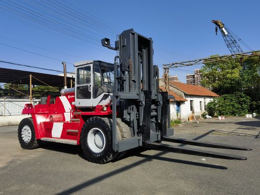Forklänge Routine verwendet Kalmar 25 Tonnen Container Reach Stacker mit Fork Positioner